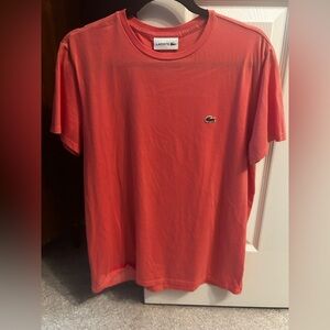 Men’s Lacoste T-Shirt Coral Size US- L, FR-5